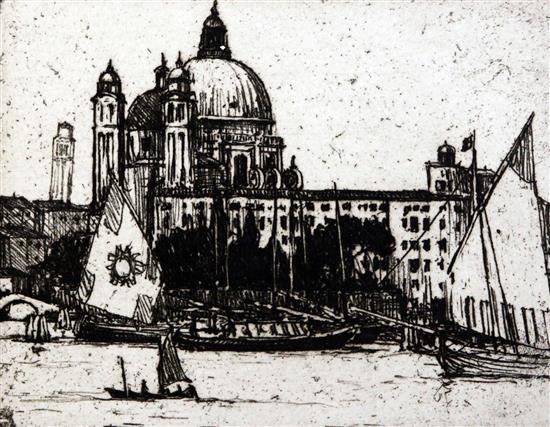 Nelson Dawson (1859-1941) Views of Venice, largest overall 14.5 x 10.5in., unframed